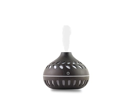 mobigon Wood Cool Mist Ultrasonic Humidifier for Room Moisture, Aroma Diffuser for Home, 200ml Essential Oil Diffuser with 7 Colorful Night Light, Auto Shut-Off, Home, Office, car (G.Dark Brown)