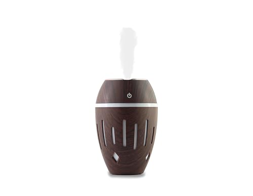 mobigon Wood Cool Mist Ultrasonic Humidifier for Room Moisture, Aroma Diffuser for Home, 300ml Essential Oil Diffuser with 7 Colorful Night Light, Auto Shut-Off, Home, Office, car (F.Dark Brown)